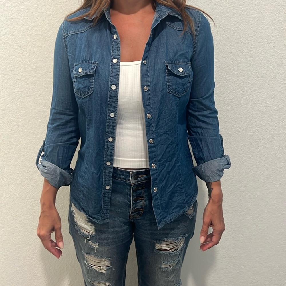 Blue Asphalt denim button down